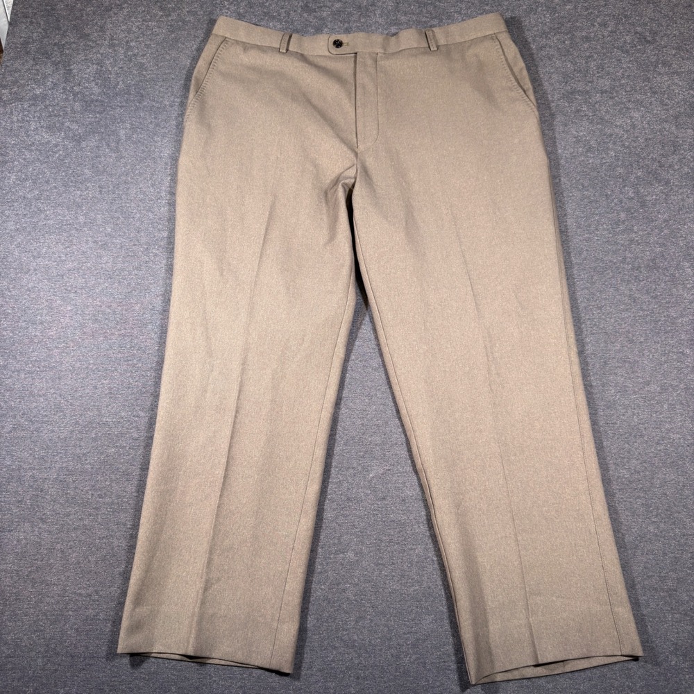 Peter Millar Dress Pants Men 40x28 Brown Wicking Performance Flat Front Trousers
